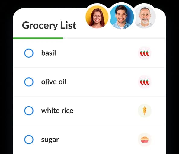 Shareable shopping lists