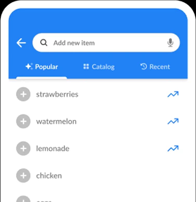 Products from shopping history